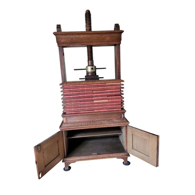 70% Off! Mid 1800's, Large, European Free-Standing Book Press For Sale - Image 4 of 9