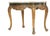 French Chinoiserie Carved Marble Top Center Table. Serpentine marble top rests above a conforming giltwood base. The apron...