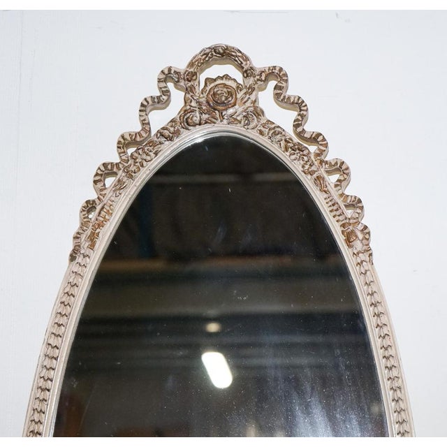 Beautiful Long Oval Carved French Mirror. Measurements Height - 136cm Width - 44 cm Depth - 3 cm Please note all...