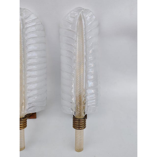 Murano Glass Wall Lights from Barovier & Toso, 1950s, Set of 2 For Sale - Image 6 of 11