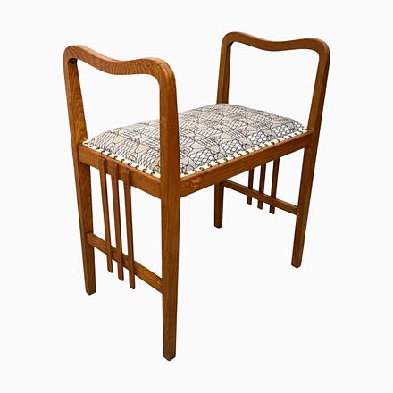 Vienna Secession Ottoman in Ashwood and Backhausen Fabric, Vienna, 1900s For Sale - Image 11 of 11