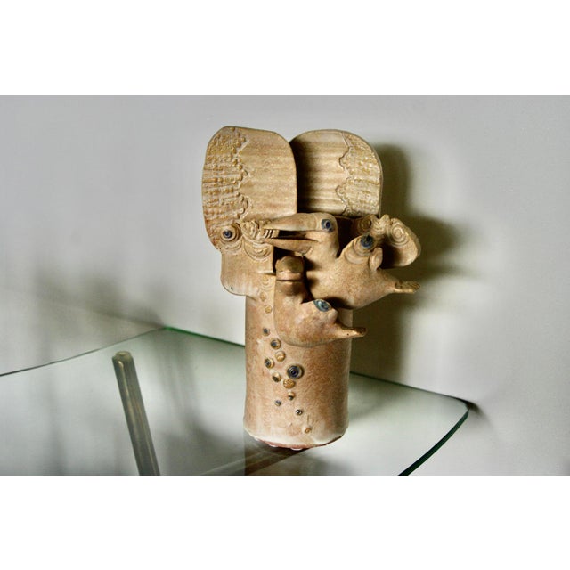 Pierre Koppe (1931-2016) Poetic ceramic, a unique work from 1978. He was a French painter, sculptor, and ceramicist. The...