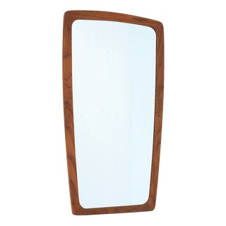 Mid-Century Danish Teak Wall Mirror, 1960s For Sale
