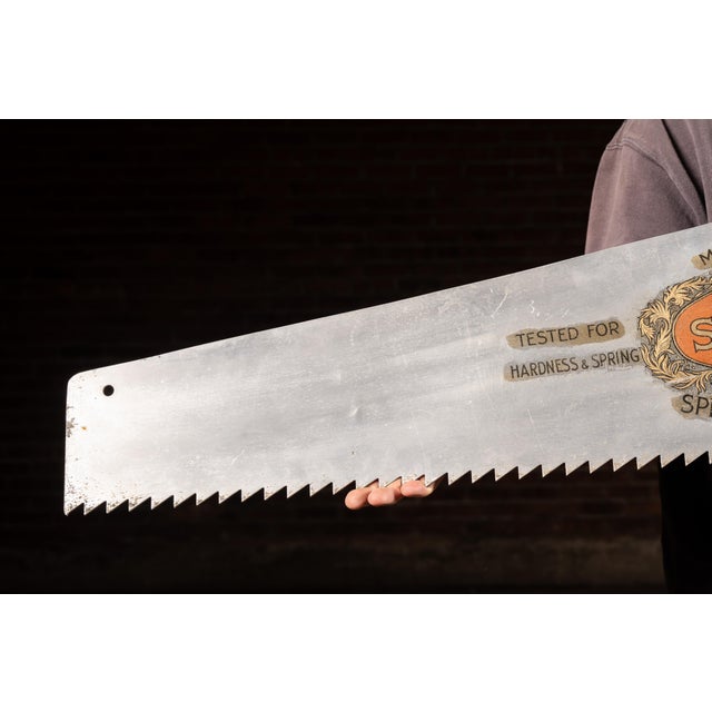 Circa 1920 Spear & Jackson “Spearior” Handsaws Oversized Trade Sign For Sale In Chicago - Image 6 of 9