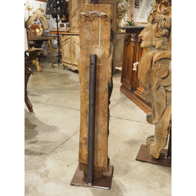Renaissance Pair of 16th Century Carved Wooden Terms or Beam Supports From Northern Europe For Sale - Image 3 of 12