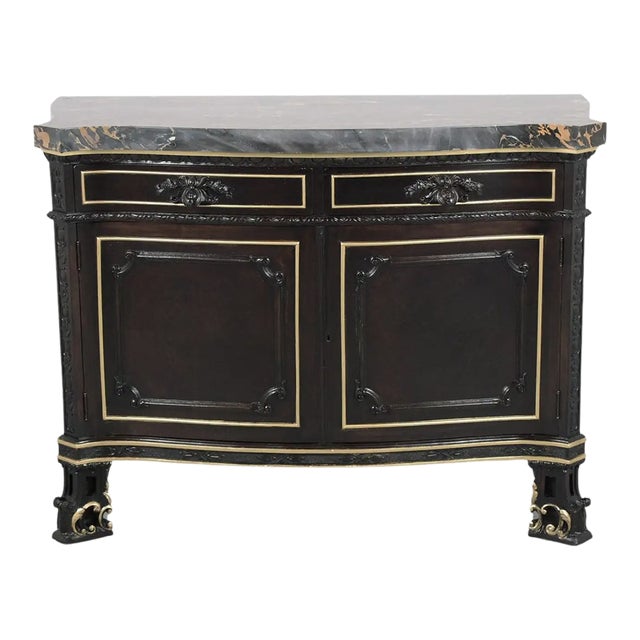 Early 1900s Louis XVI Gilt Marble Commode For Sale
