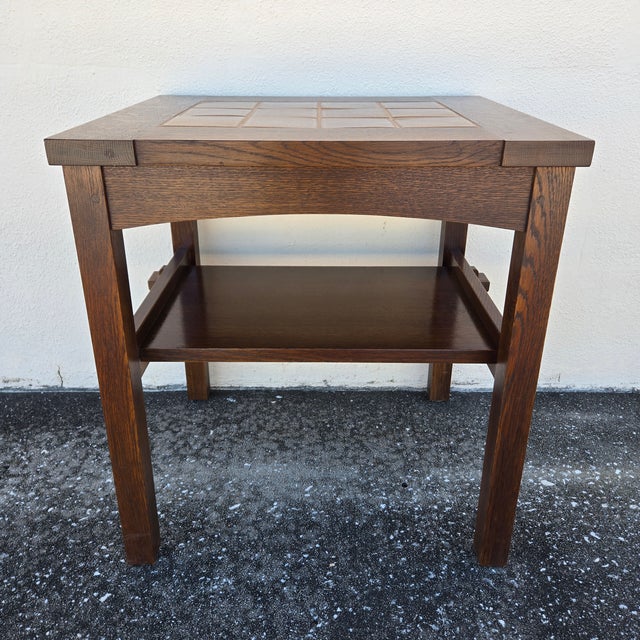 Mission Stickley Mission Canyon Copper Tile Top End Table For Sale - Image 3 of 12