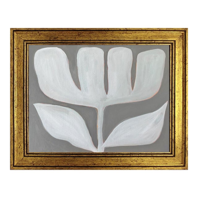 Original Framed Acrylic Botanical Painting Organic Boho Art Tulip Floral Wall Art by Tatiana Duperault For Sale