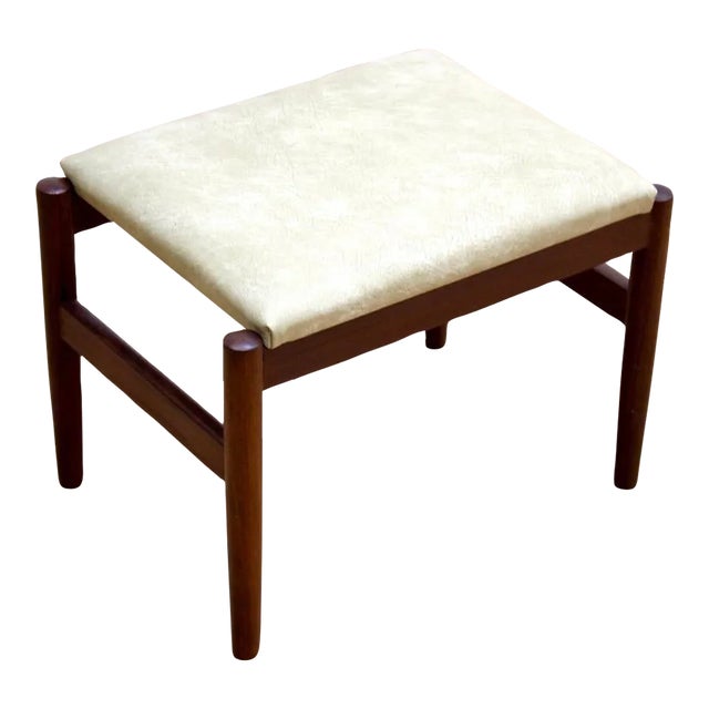 1960s Vintage Danish Modern Vanity Stool by Hugo Frandsen for Spottrup Mobler For Sale