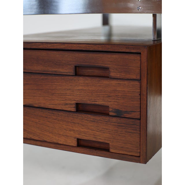 Executive Desk in Kingwood and Steel by Poul Kjaerholm, Denmark, 1950s For Sale - Image 9 of 18