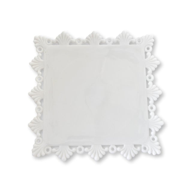 Mid 20th Century Mid 20th Century Westmoreland Ring & Petal Milk Glass Cake Stand For Sale - Image 5 of 5