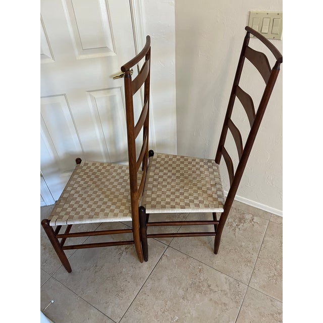 2 Mid 20th Century in the Style of Nichols & Stone Shaker Style Ladderback Side Chairs For Sale - Image 11 of 12