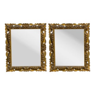 Pair Mirrors - 19th Century French Rococo Revival Carved Giltwood For Sale