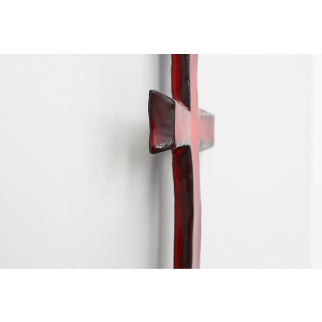 Ceramic Red Glazed Ceramic Cross by Vandeweghe for Amphora, Belgium, 1960 For Sale - Image 7 of 11