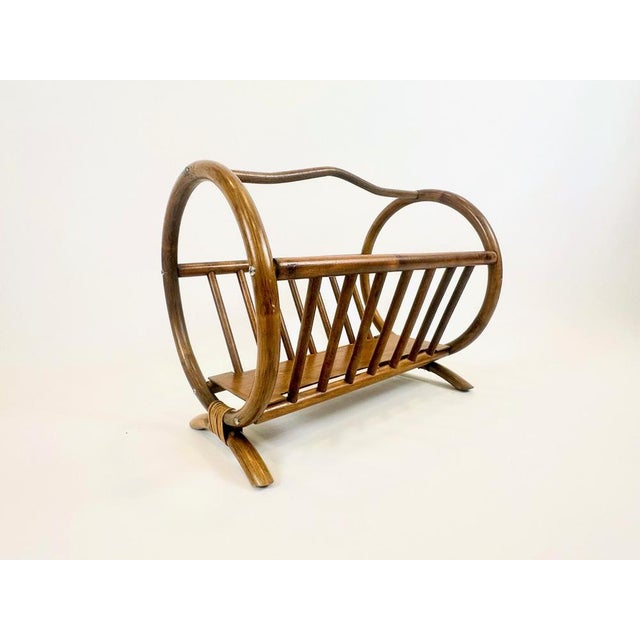 Vintage Bamboo Magazine Rack, 1960s For Sale - Image 4 of 14