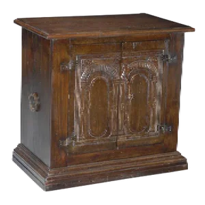 1990s Vintage Italian Hand Carved Two Door Cabinet