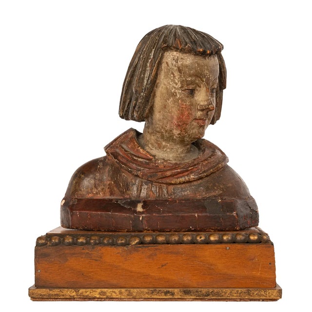 An exceptionally rare antique German Renaissance carving by Stephan Rottaler (1480-1533), Bavaria, the carved bust circa...