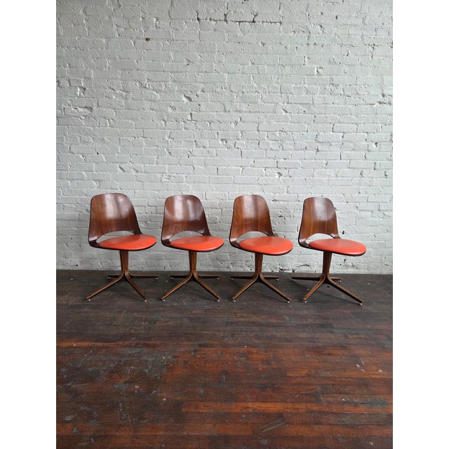 George Mulhauser 1960s Bentwood Dining Chairs Attributed to George Mulhauser for Plycraft, Set of 4 For Sale - Image 4 of 18