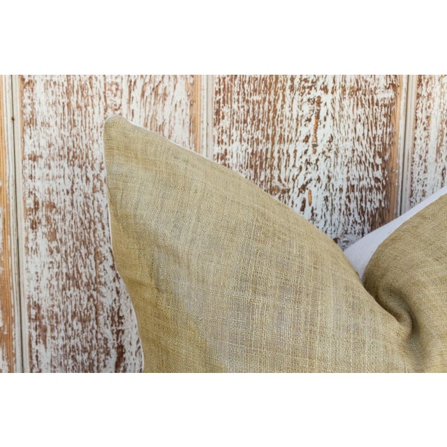 Indian Vintage Rupa Indian Olive Organic Silk Pillow For Sale - Image 3 of 10