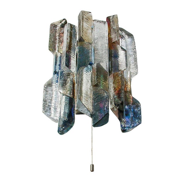 1970s Multicolored Glass Wall Sconce Model Prisma No. 4682 by J.T. Kalmar for Kalmar Lighting, Austria, 1970s For Sale - Image 5 of 7