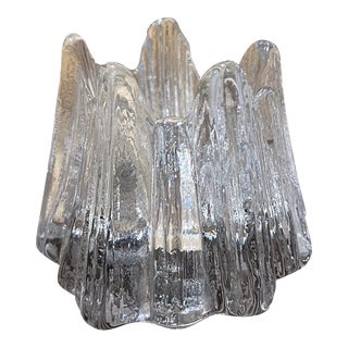 1960s Rune Strand for Nybro Swedish Art Glass Votive Candle Holder For Sale