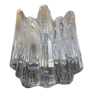 1960s Rune Strand for Nybro Swedish Art Glass Votive Candle Holder