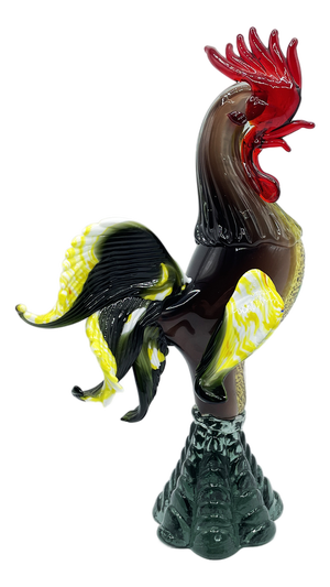 Multicolored Murano Glass Rooster Sculpture, 1950s