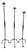 Hand Forged Iron Candelabra Set of 3 (100-120cm) Antique Copper Finish Classic Spindle Node Floor Set For Sale
