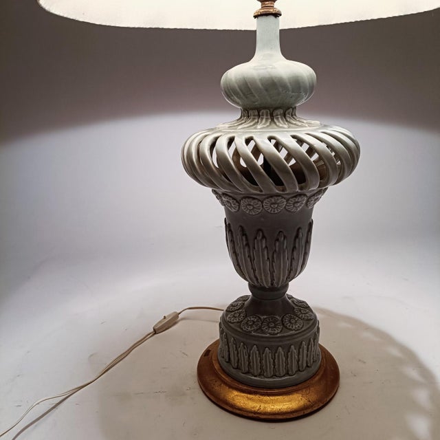 Large Spanish Table Lamp from Manises, 1960s For Sale - Image 12 of 18