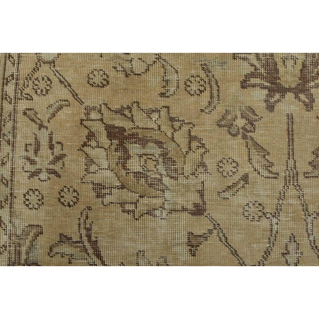 Tabriz Rug 9’7” X 11’9” Beige Wool Vintage Distressed Hand-Knotted Carpet For Sale - Image 10 of 15