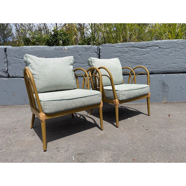 Pair Designer Lounge Chairs, Patio, Indoor or Outdoor For Sale - Image 9 of 12