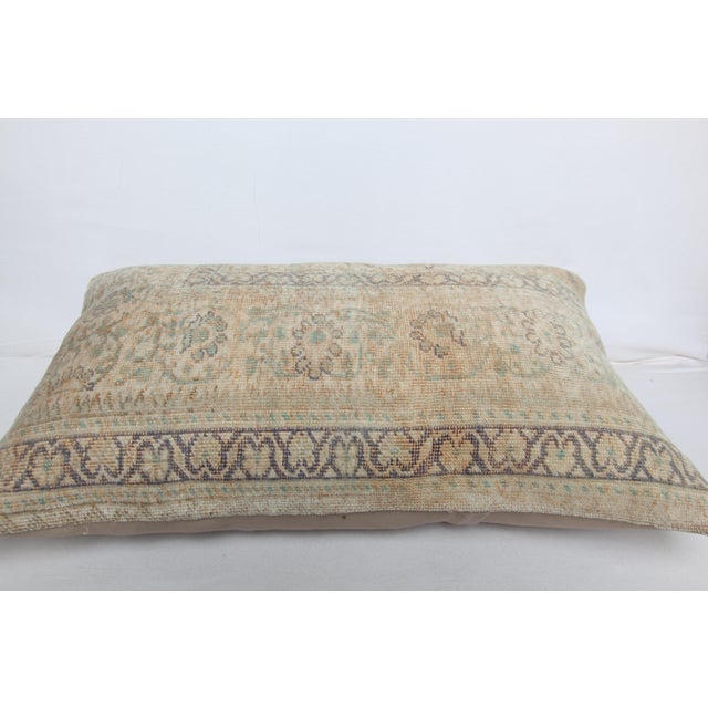 Art Deco Boho Rug Lumbar Pillow Cover – Beige, Taupe & Subtle Motifs -16'' X 24'' For Sale - Image 3 of 8