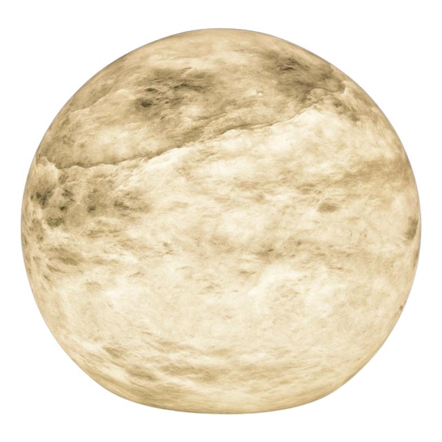 Large Wireless Moon Table Lamp by United Alabaster For Sale