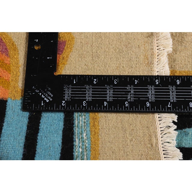 Textile Vintage Tunisian Pictorial Tapestry, 01'04 X 02'09 For Sale - Image 7 of 10