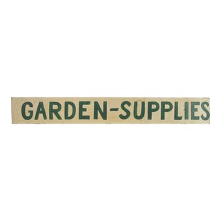 Vintage Wood Garden Supplies Sign For Sale
