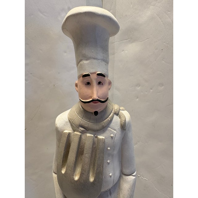 Late 20th Century French Country Chef Figurative Sculpture, Whimsical Kitchen Decor, 18” For Sale - Image 4 of 9