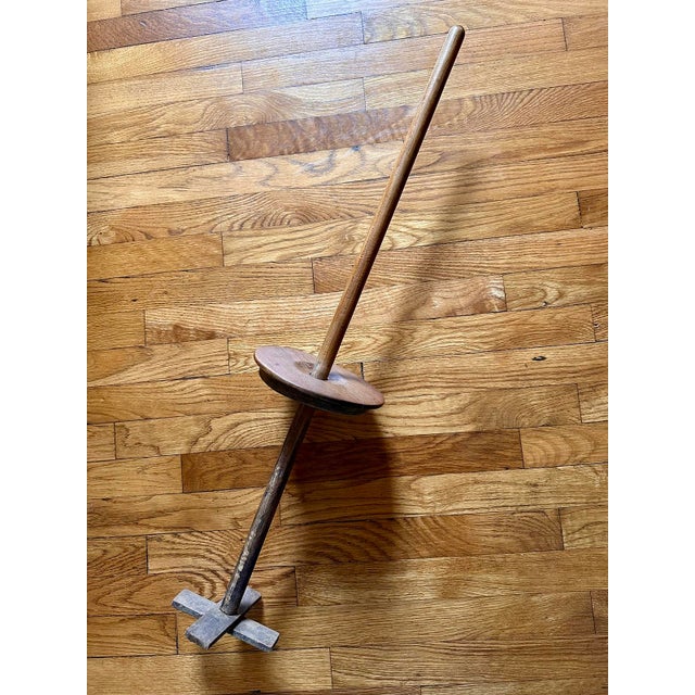 Mid 19th Century Antique Wooden Butter Churn With Original Dasher, 19th Century American Primitive, Brass-Banded Barrel For Sale - Image 5 of 6