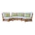Mid-Century Rattan Three-Piece Curved Sectional Sofa With New Sunbrella For Sale