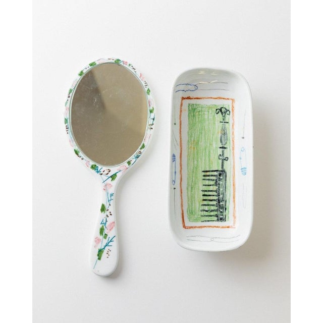 Vintage Hand-Painted Ceramic Bath Set from Montecatini, Italy, 1960s, Set of 5 For Sale - Image 3 of 11