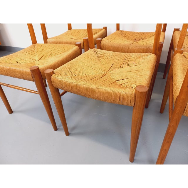 Vintage Italian Chairs in Teak and Rope by Piero Palange and Werther Toffoloni for Montina, 1960s, Set of 6 For Sale - Image 16 of 18