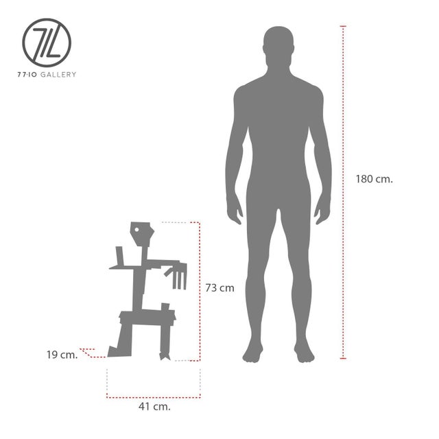 1960s Abstract Man Brutalist Iron Sculpture For Sale - Image 13 of 18