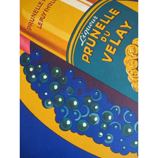 1950's Vintage Original French Alcohol Poster, Prunelle Du Velay For Sale - Image 4 of 5