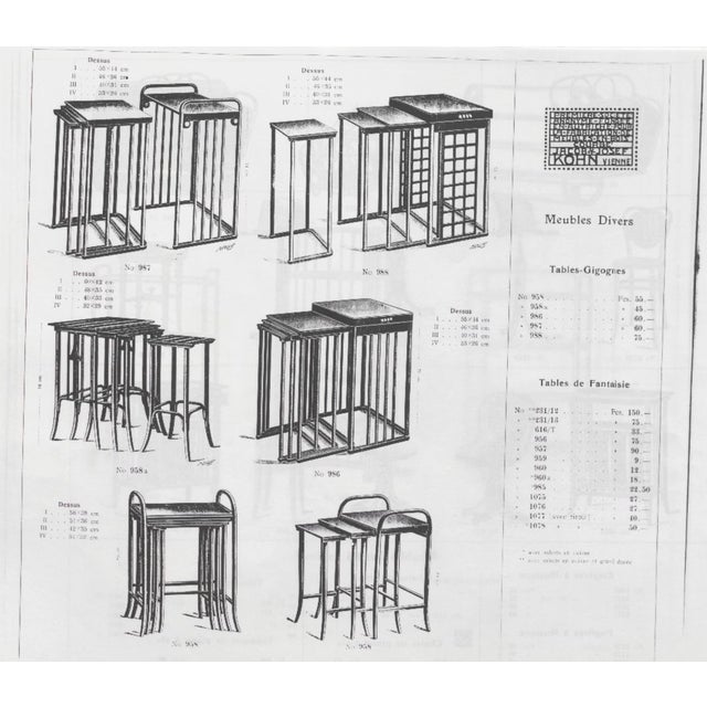 Wood Art Nouveau Nesting Table Set after 1905 Design by Prof. Josef Hoffmann, Vienna, c.1980, Set of 4 For Sale - Image 7 of 18