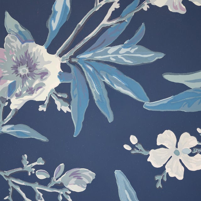 Late 20th Century Deadstock Ralph Lauren Vinyl Wallpaper- Climbing Oleander in Porcelain-12 Rolls For Sale - Image 9 of 13