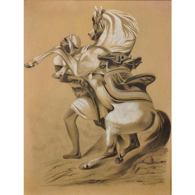 A. Lesueur. french 19th century. one thousand and one nights, 1892. charcoal on paper heightened with white. signed &...