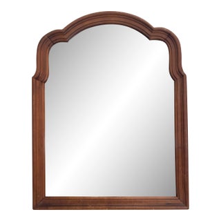 Antique Scalloped Wood French Country Traditional Small Wall Mirror For Sale