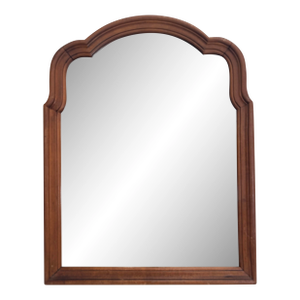 Antique Scalloped Wood French Country Traditional Small Wall Mirror