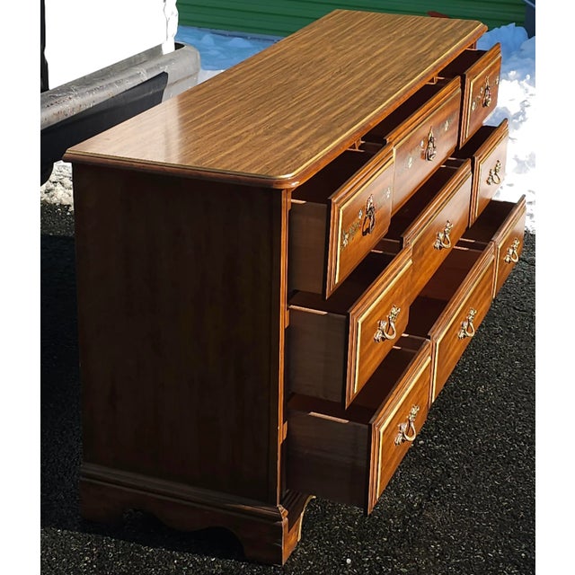Modern Henry Link Furniture Ornate and Partial Gilt Dresser With Lenoir Plated Wall Mirror For Sale - Image 3 of 10