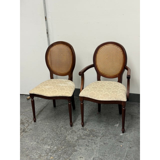 Traditional Bombay Company Traditional Oval Cane-Back Chairs, Set of Two For Sale - Image 3 of 12