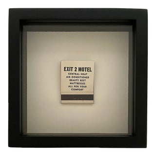Mid 20th Century Vintage Framed Matchbook From the Exit 2 Motel For Sale